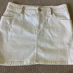 Zadig & Voltaire white distressed denim mini skirt “Jil Twill” - Size 36, Small